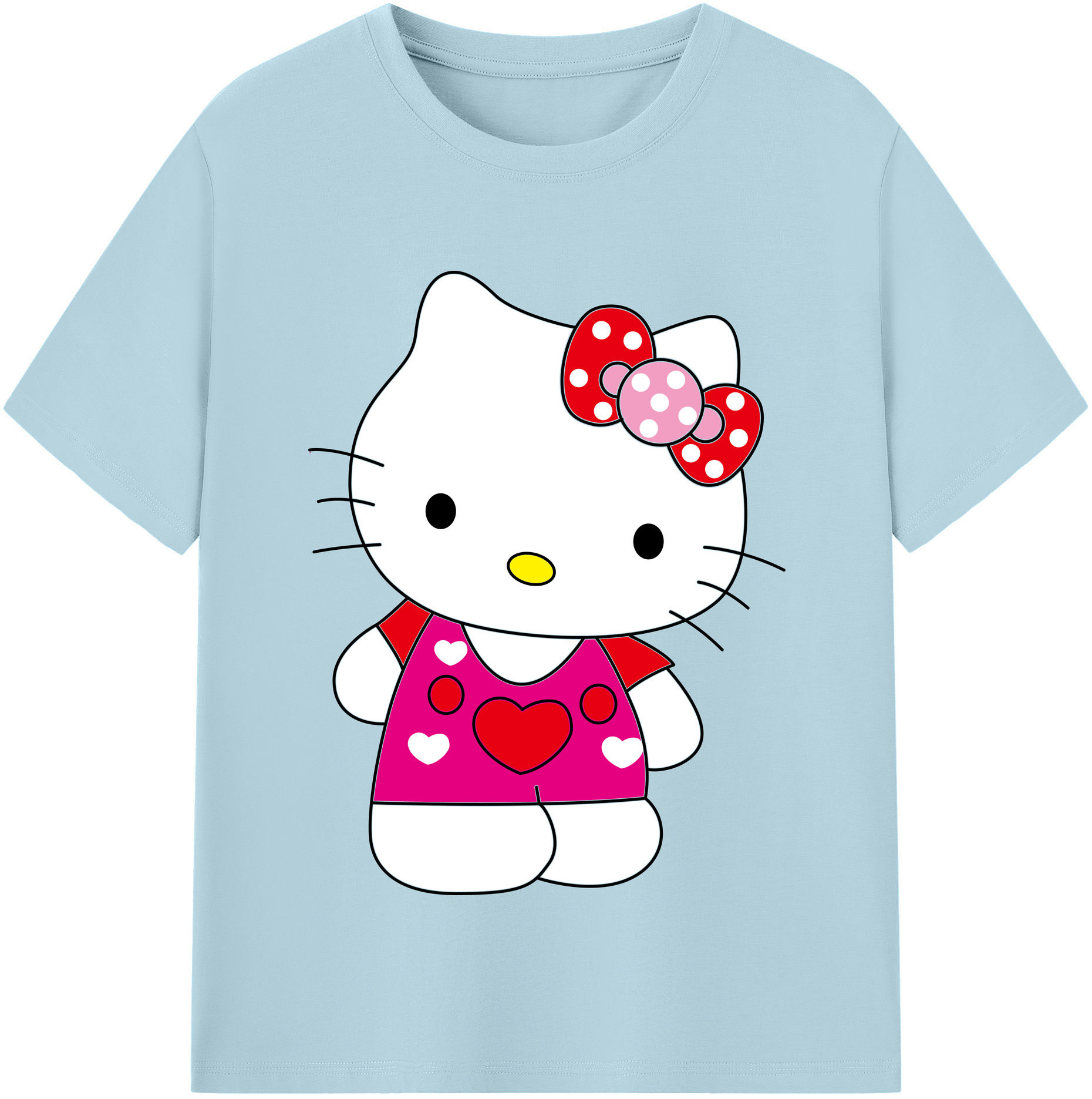 （画像用） Hello Kitty ハローキティ 綿100％半袖Tシャツ（フロントプリント）